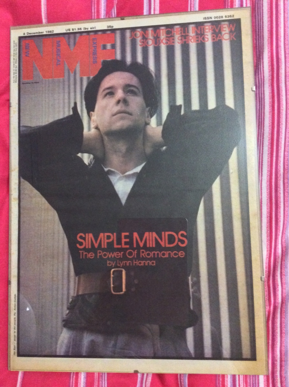 Jim on the cover of NME – DEc 1982. It has arrived!
